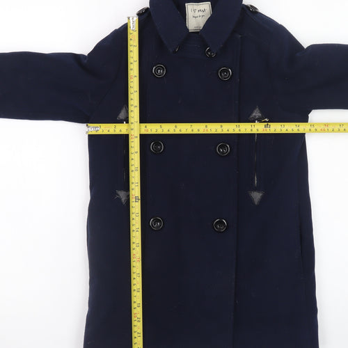 Next Girls Blue Double-Breasted Pea Coat Age 6 Years Lined Button-Up