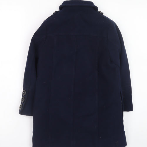 Next Girls Blue Double-Breasted Pea Coat Age 6 Years Lined Button-Up