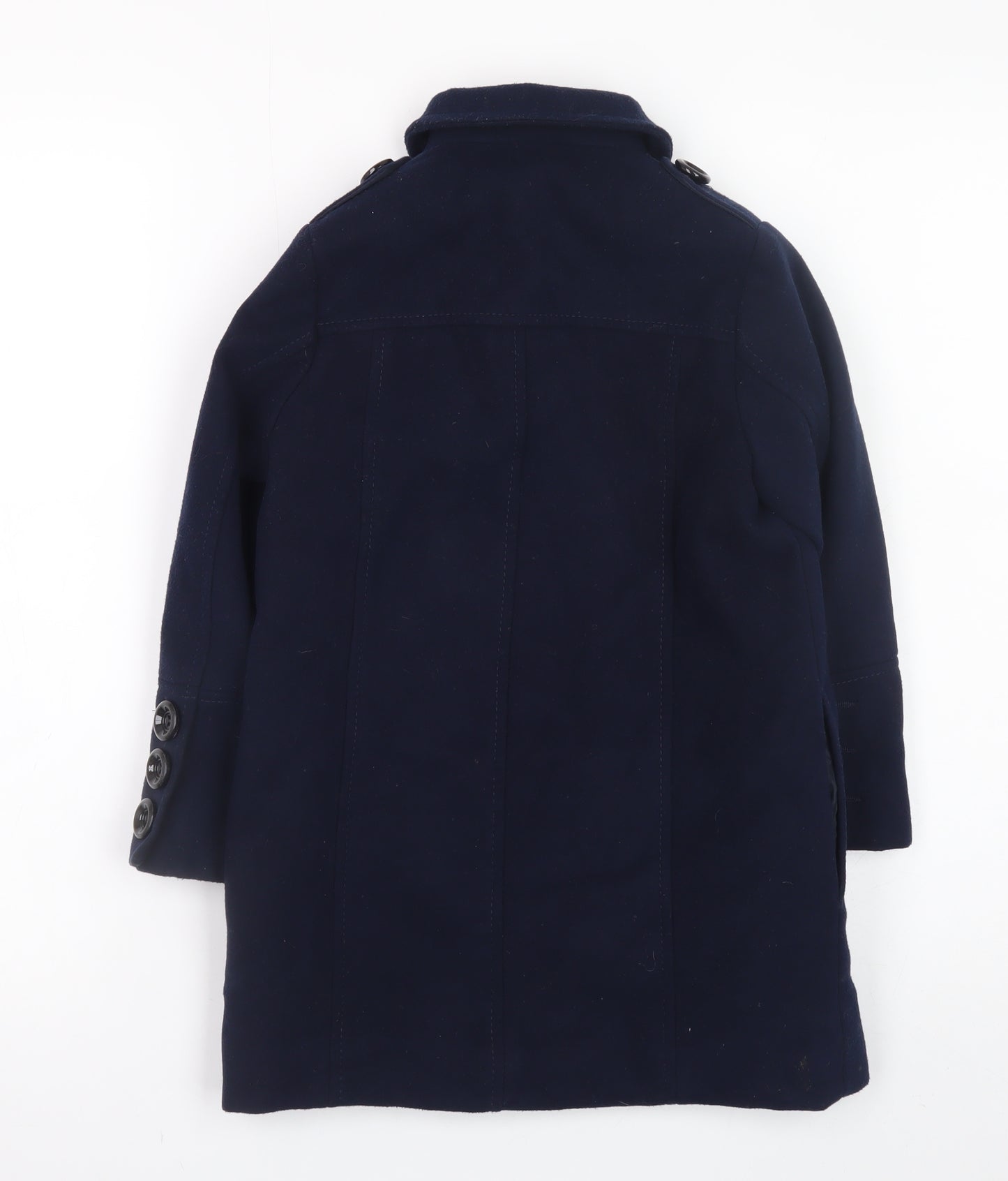 Next Girls Blue Double-Breasted Pea Coat Age 6 Years Lined Button-Up