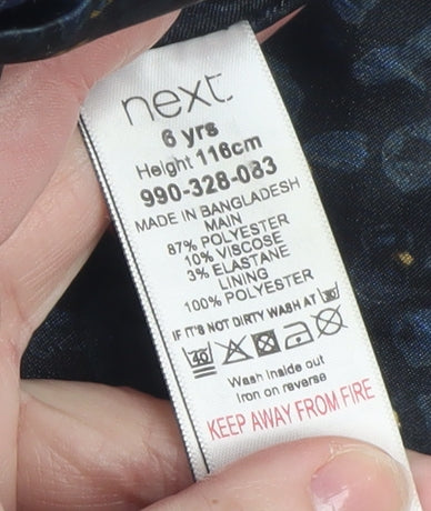 Next Girls Blue Double-Breasted Pea Coat Age 6 Years Lined Button-Up