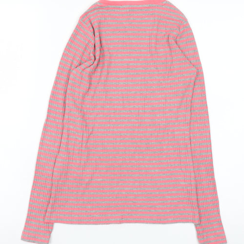 Name It Girls Pink Striped Long Sleeve Cotton Jersey T-Shirt 11-12 Years