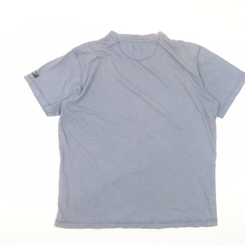 Reebok Men's Blue V-Neck Short Sleeve Cotton T-Shirt Size L
