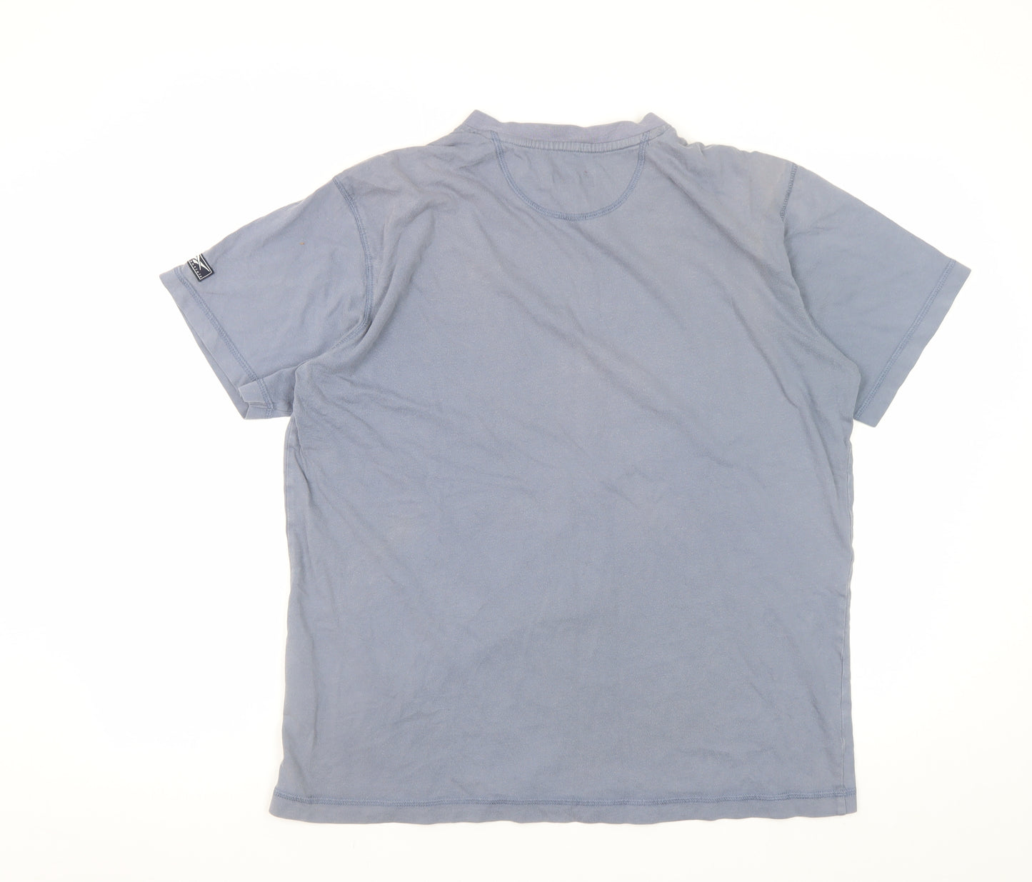 Reebok Men's Blue V-Neck Short Sleeve Cotton T-Shirt Size L
