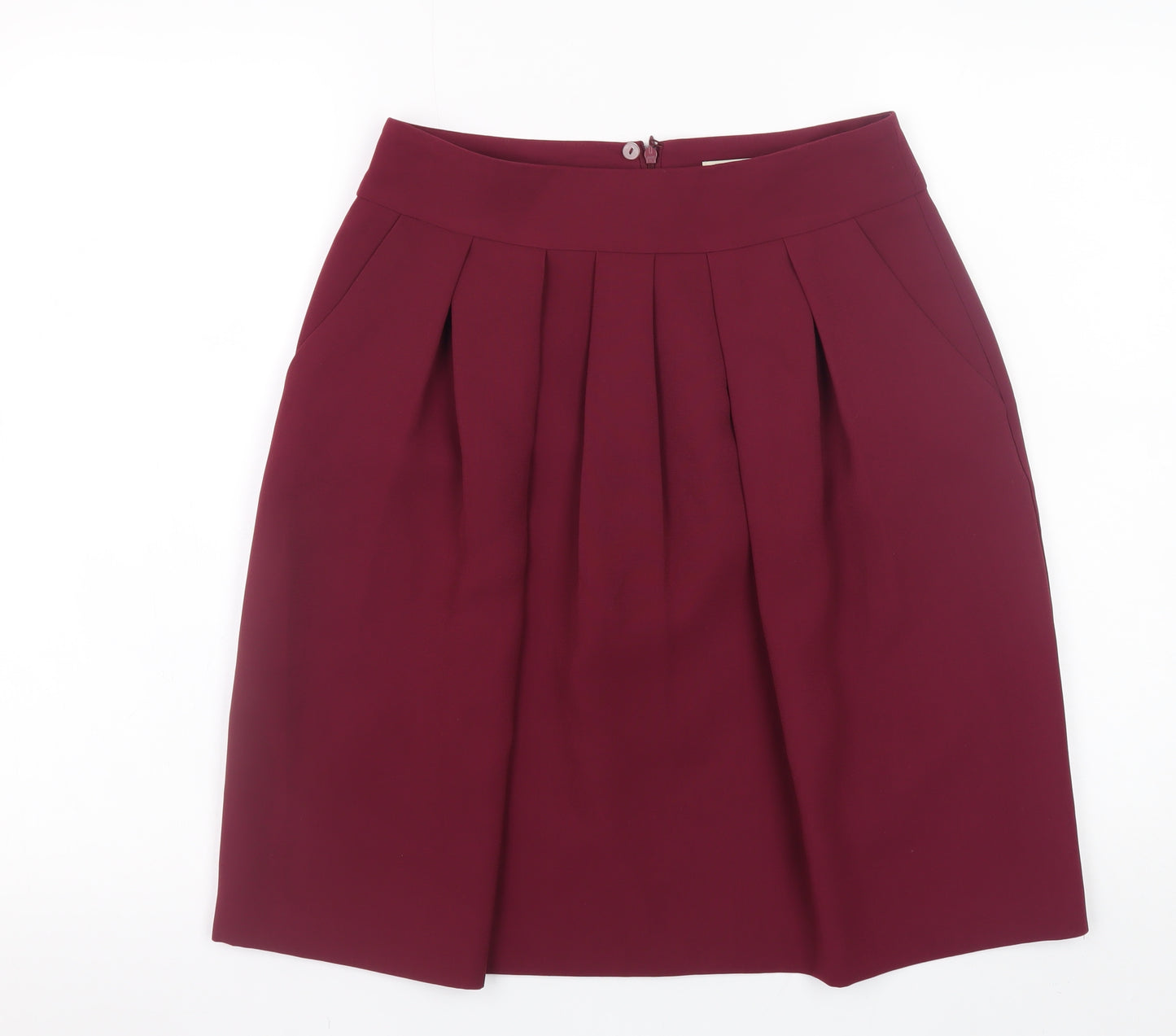 Papaya Women's Red Pleated Knee Length Polyester Skirt Size 8