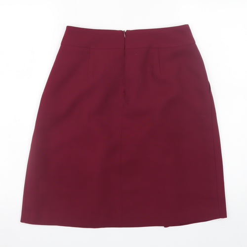 Papaya Women's Red Pleated Knee Length Polyester Skirt Size 8