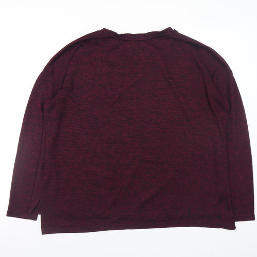 Primark Women's Purple Beaded Neck Long Sleeve Knit Blouse Size L