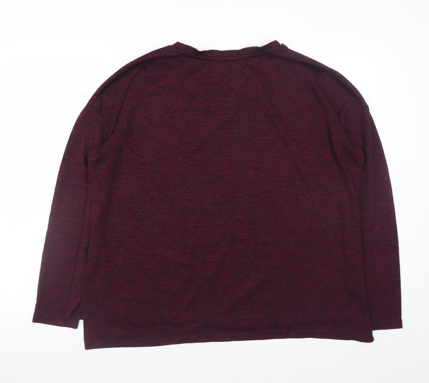 Primark Women's Purple Beaded Neck Long Sleeve Knit Blouse Size L