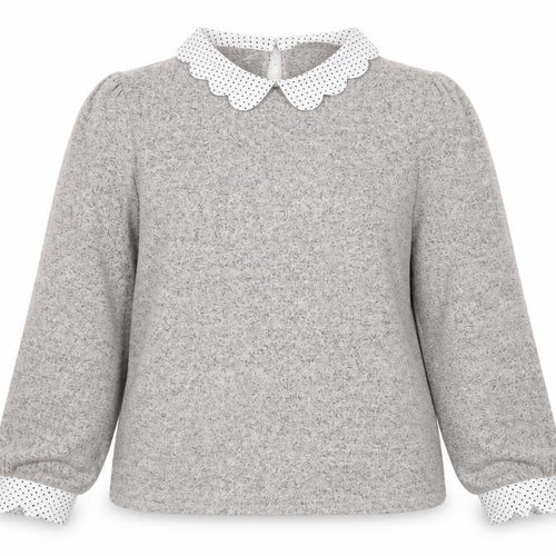Faith and Joy Women’s Grey Collared Long Sleeve Blouse Size L