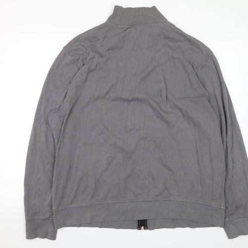 Easy Men’s Grey 2XL Full Zip Graphic Print Cotton Sweatshirt
