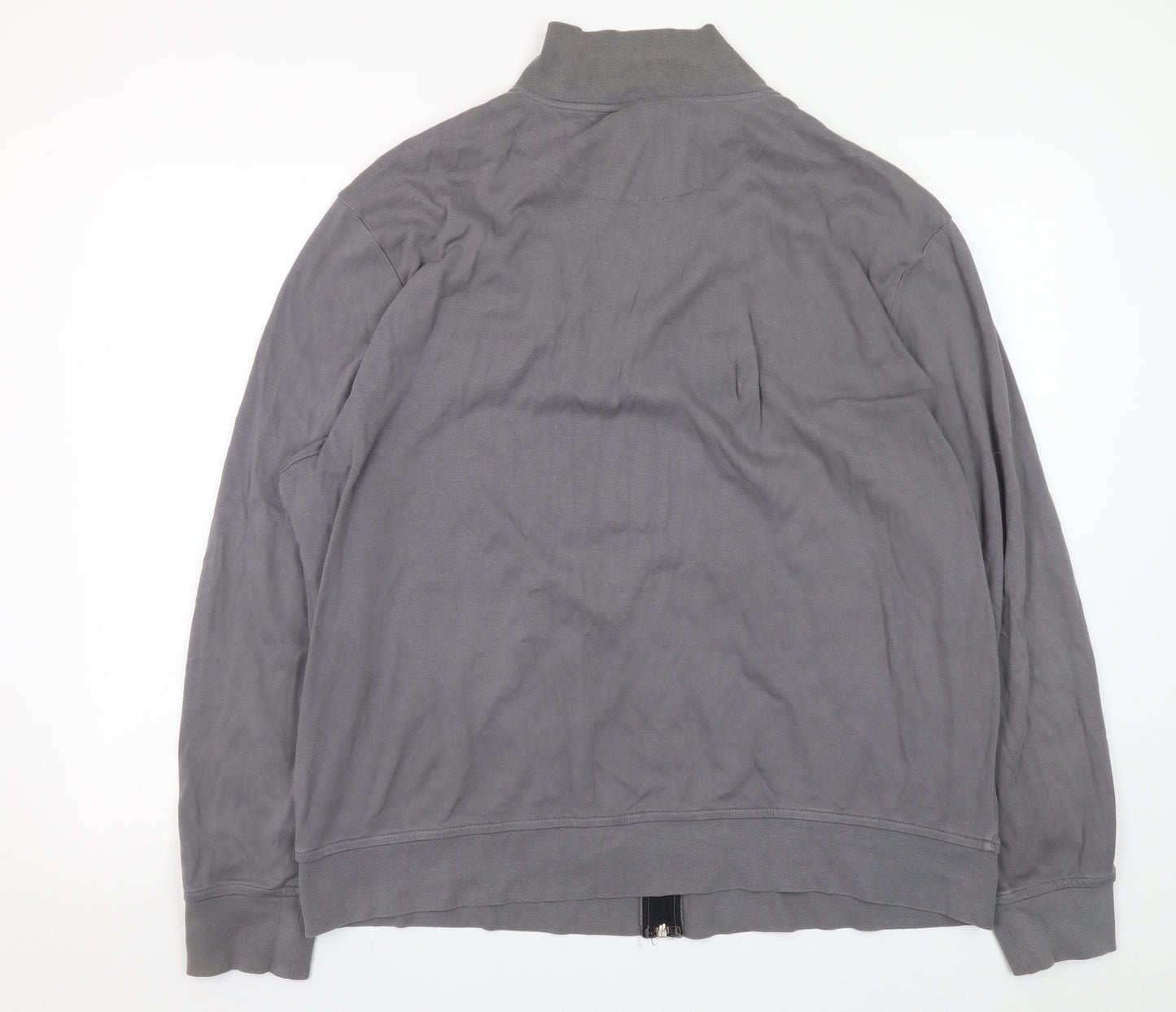 Easy Men’s Grey 2XL Full Zip Graphic Print Cotton Sweatshirt