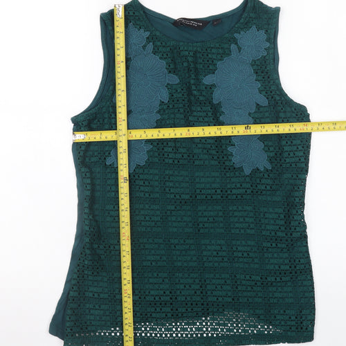 Dorothy Perkins Womens Green Sleeveless Lace Blouse UK 12