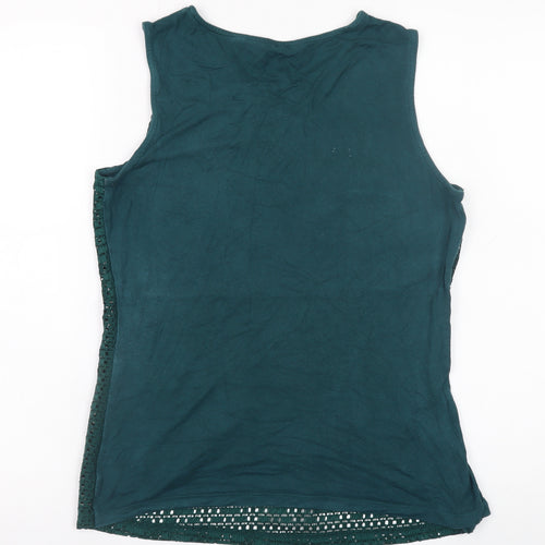 Dorothy Perkins Womens Green Sleeveless Lace Blouse UK 12