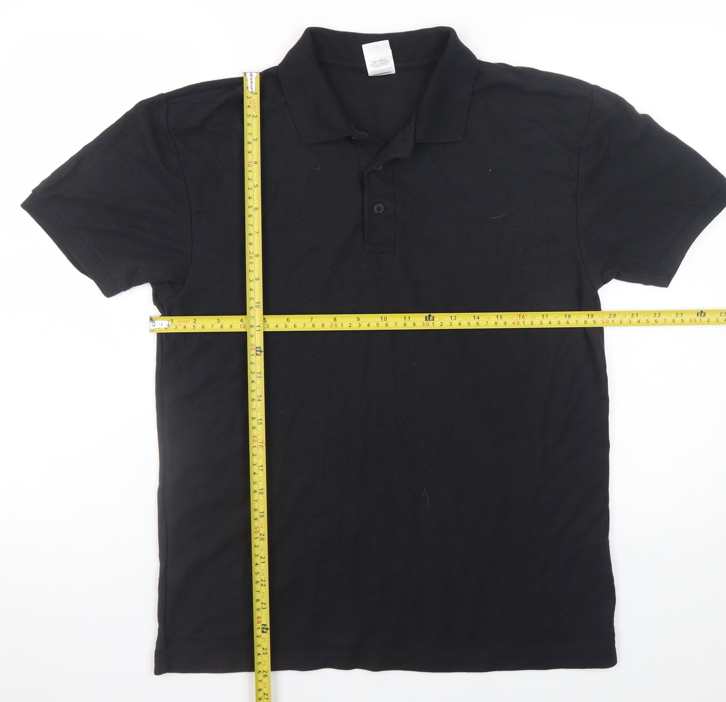 Fruit of the Loom Men's Black L Polo Shirt 65/35 Cotton Blend Short Sleeve