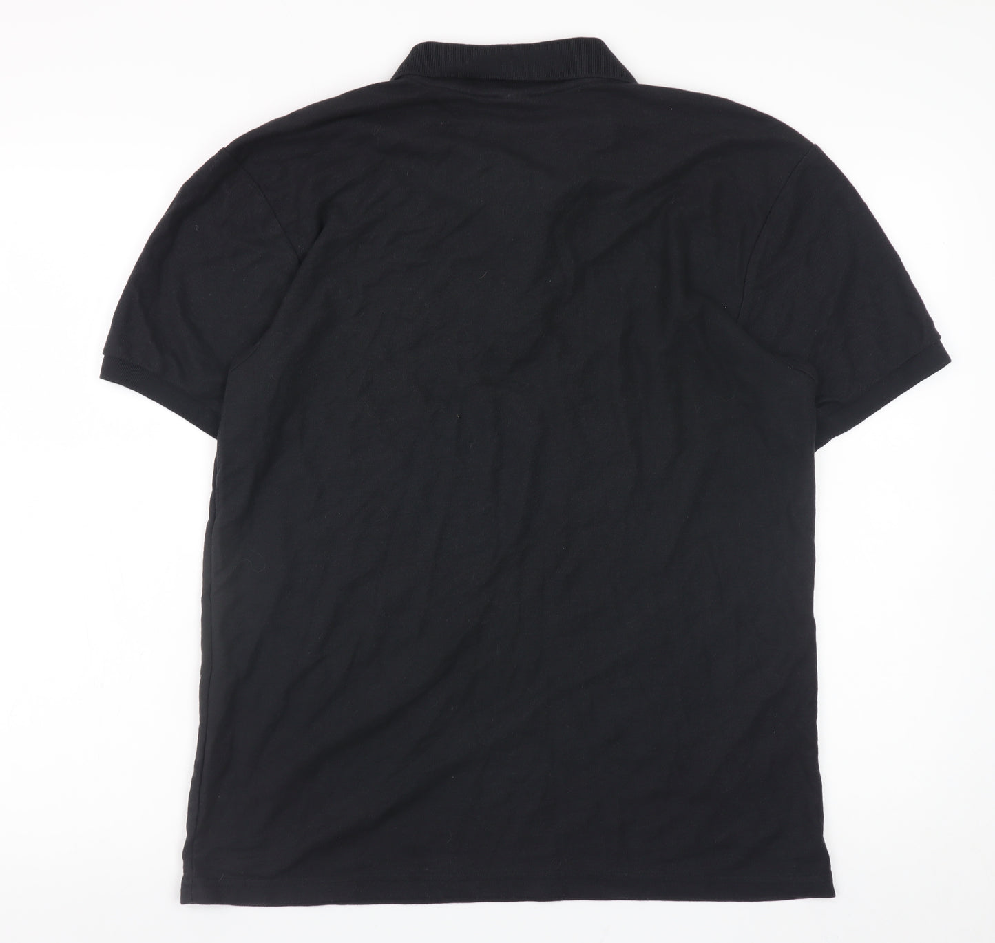Fruit of the Loom Men's Black L Polo Shirt 65/35 Cotton Blend Short Sleeve