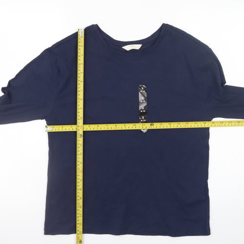 Marks and Spencer Women’s Blue Long Sleeve Cotton T-Shirt Small