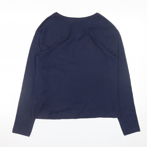Marks and Spencer Women’s Blue Long Sleeve Cotton T-Shirt Small