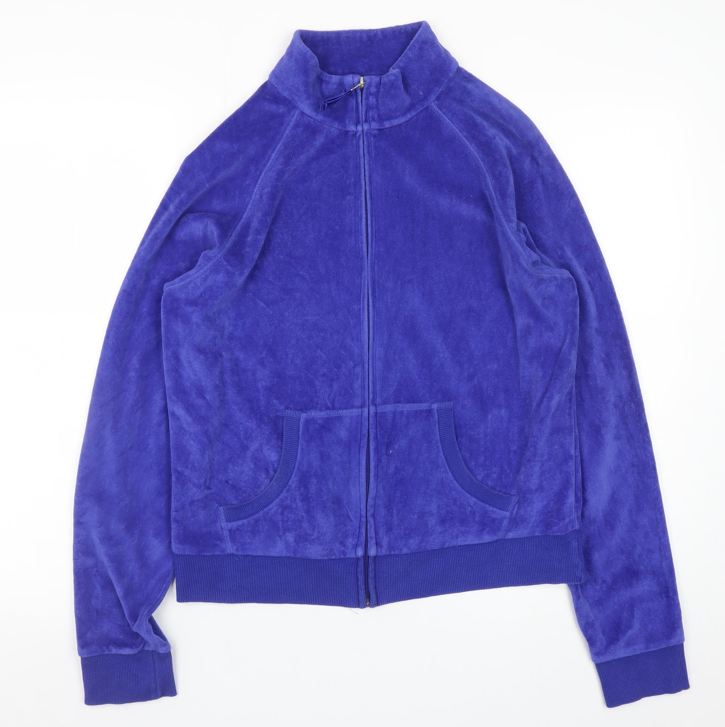 Marks and Spencer Women Blue Velour Full Zip Jacket UK 16