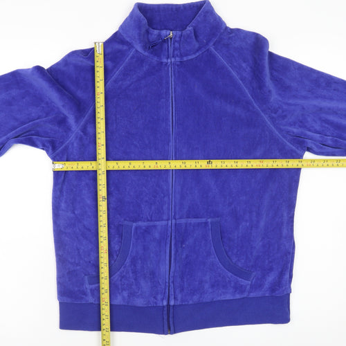 Marks and Spencer Women Blue Velour Full Zip Jacket UK 16