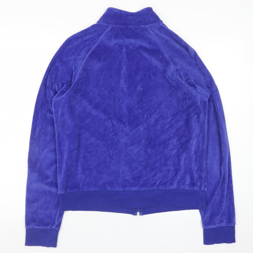 Marks and Spencer Women Blue Velour Full Zip Jacket UK 16