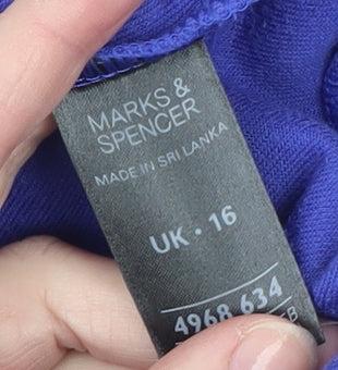 Marks and Spencer Women Blue Velour Full Zip Jacket UK 16