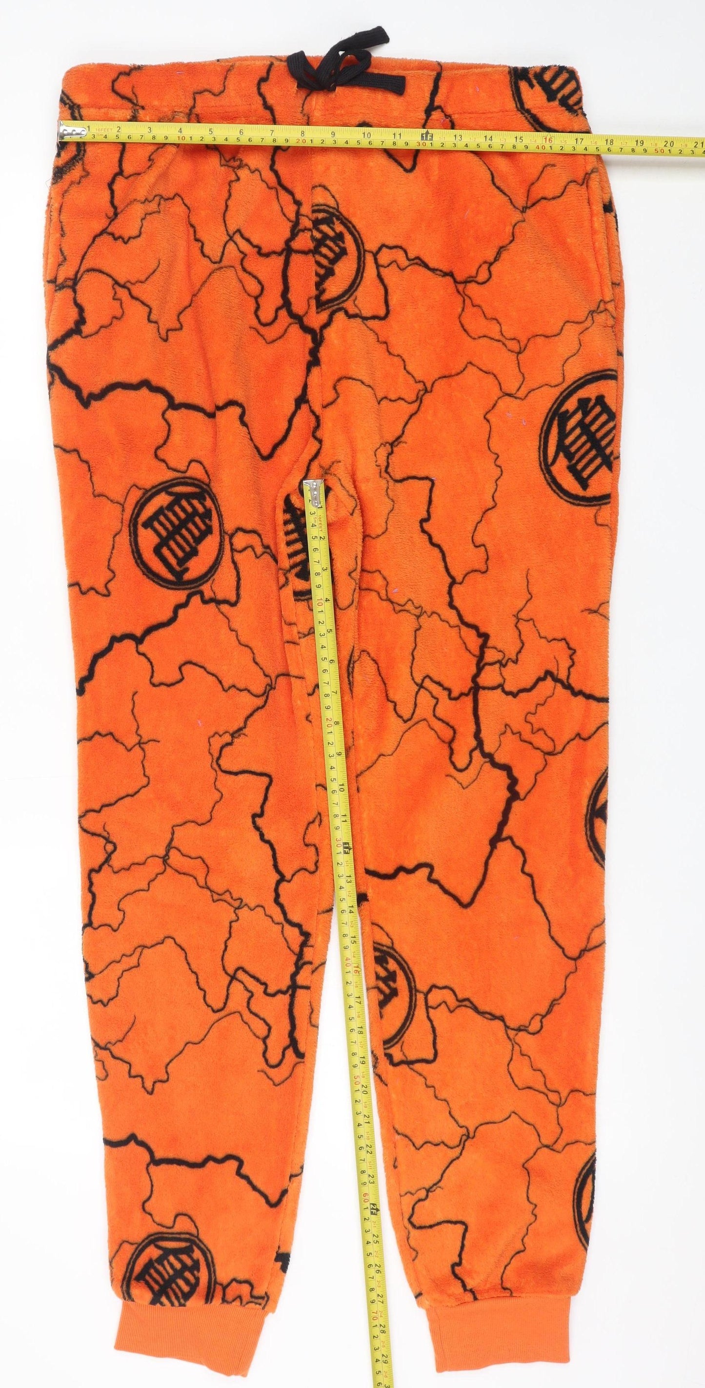 Primark Mens Orange Dragon Ball Fleece Pyjama Pants L