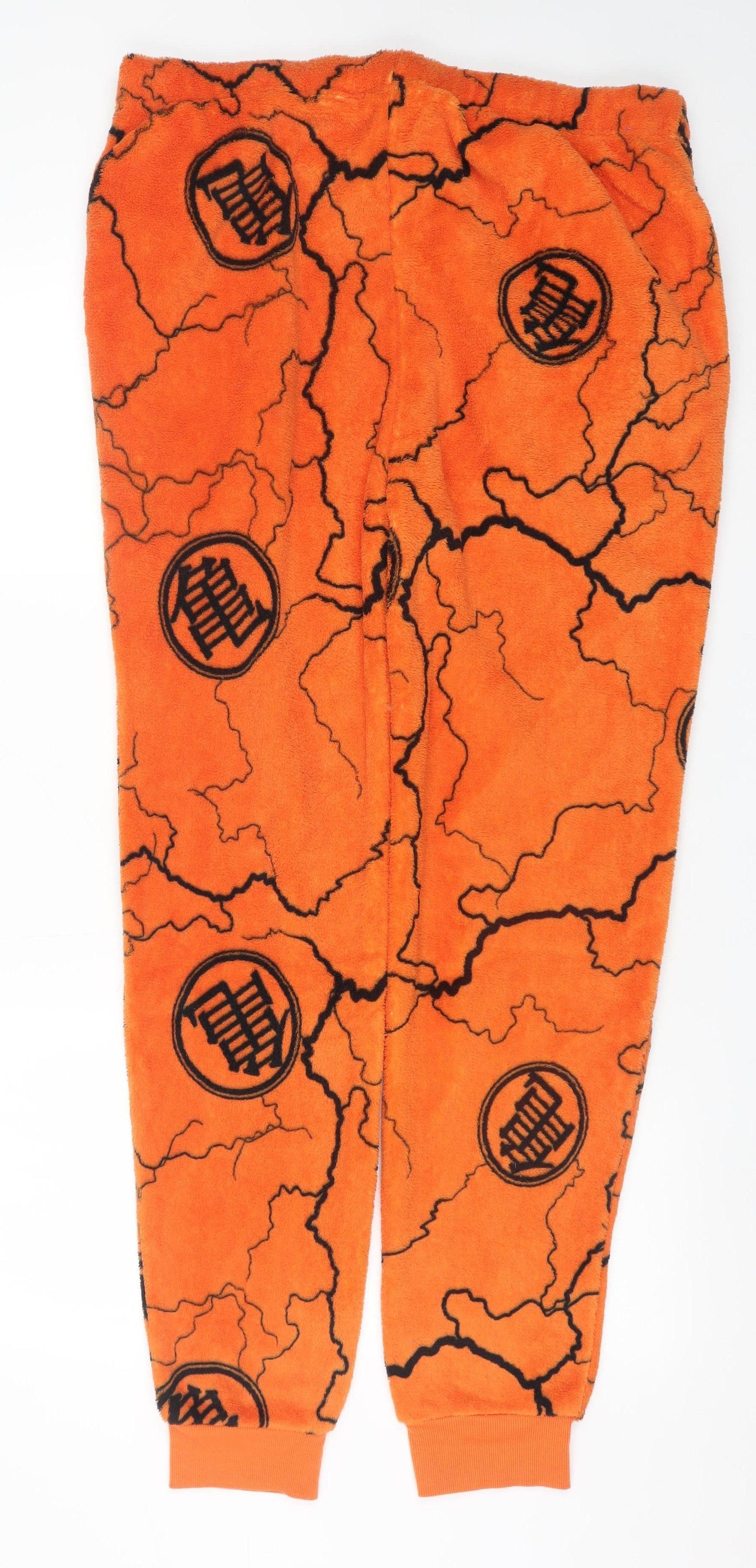 Primark Mens Orange Dragon Ball Fleece Pyjama Pants L