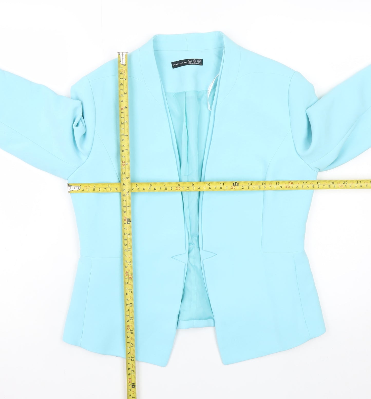 Atmosphere Women Blue Size 10 Tailored Shawl Collar Blazer