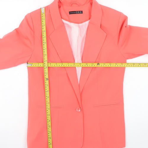 Atmosphere Women Coral Orange Blazer Jacket Size 10 Single-Breasted