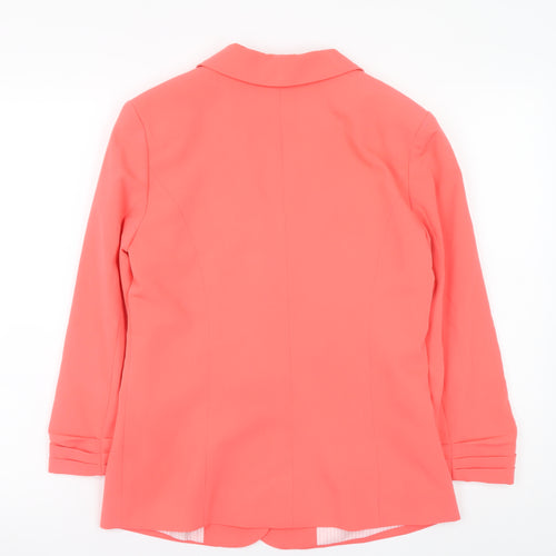 Atmosphere Women Coral Orange Blazer Jacket Size 10 Single-Breasted