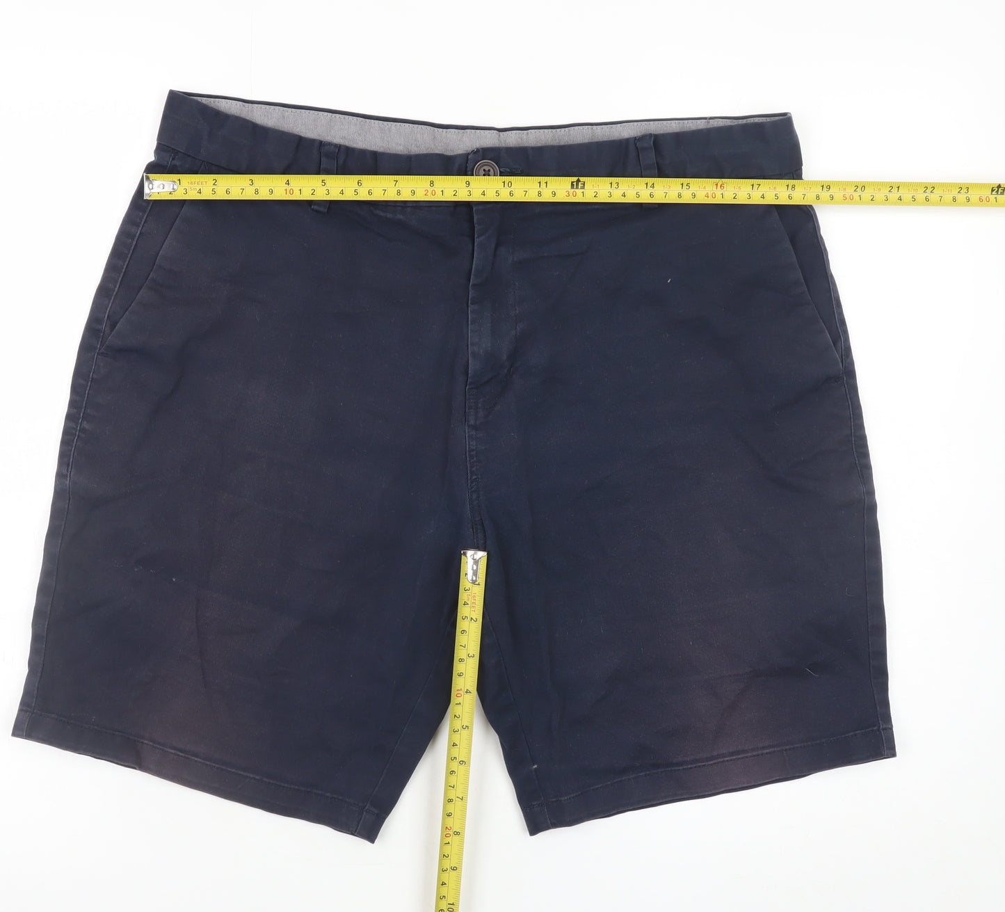 Next Men’s Navy Blue Chino Shorts Size 36 Regular Fit Cotton