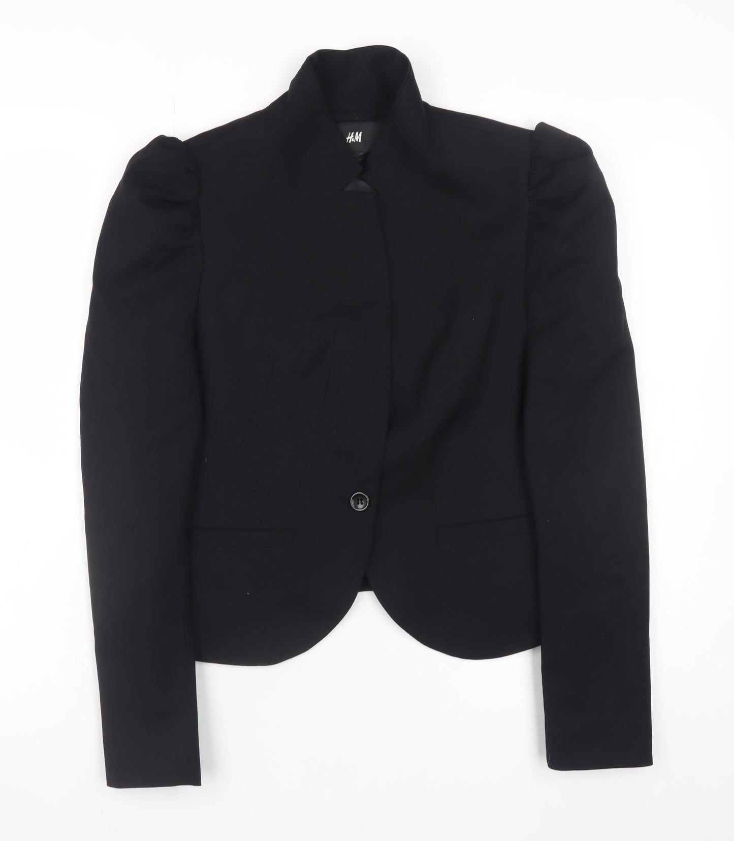 H&M Women's Black Slim Fit Short Blazer Size 10