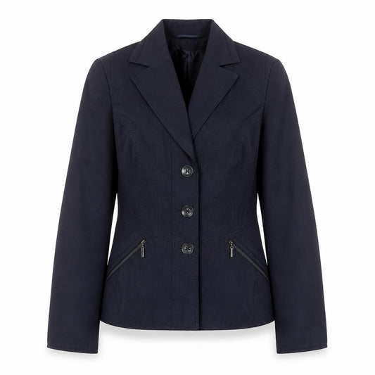 Front view of Artigiano Women's Blue, size 12, Blazer Jacket Classic Smart Lined