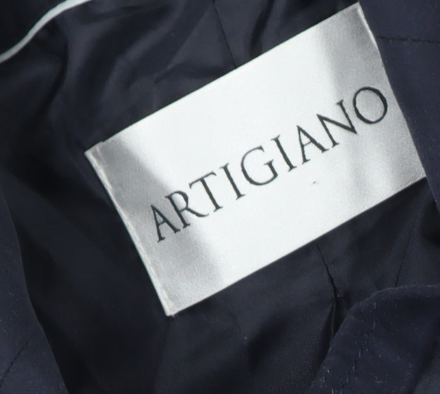 Artigiano Women's Blue Size 12 Blazer Jacket Classic Smart Lined