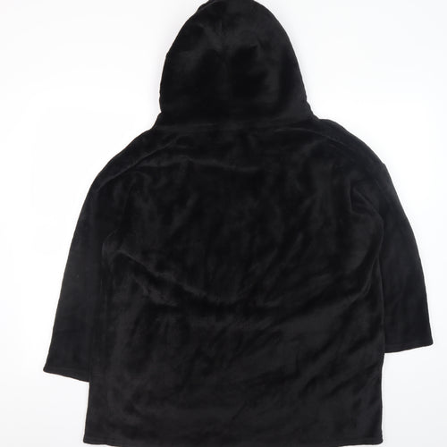 Fortnite Boys Black Fleece Hooded Robe One Size Winter Nightwear