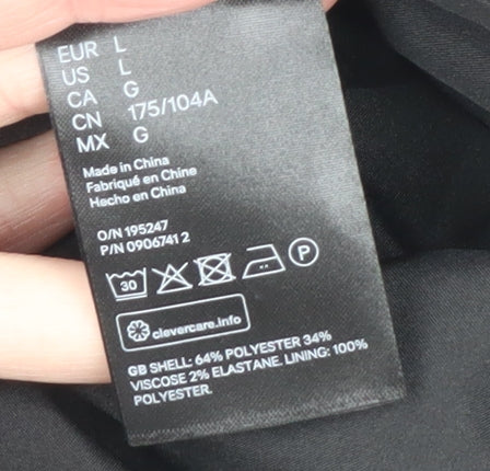 H&M Women’s Black Blazer Jacket Size 14 Lined Single Breasted Workwear