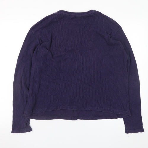 REDTAG Men Blue Montana Graphic Waffle-Knit Pullover Jumper M