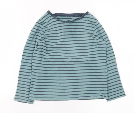 George Boys Blue Striped Long Sleeve T-Shirt 6-7 Years Cotton Casual Top