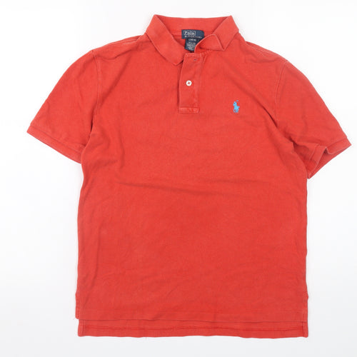 Ralph Lauren Teens Red Cotton Polo Shirt Size L (14-16) Classic Fit