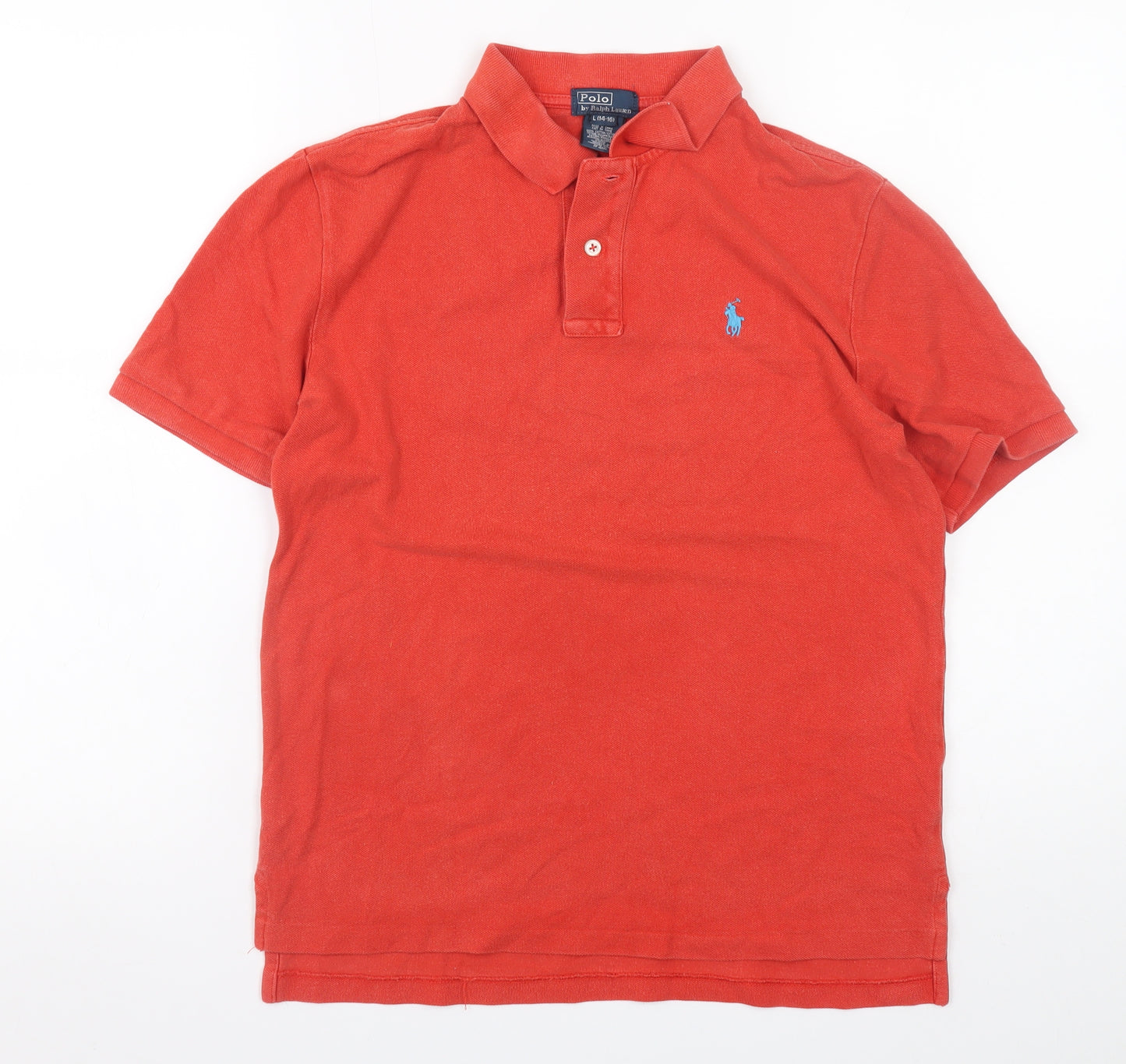 Ralph Lauren Teens Red Cotton Polo Shirt Size L (14-16) Classic Fit