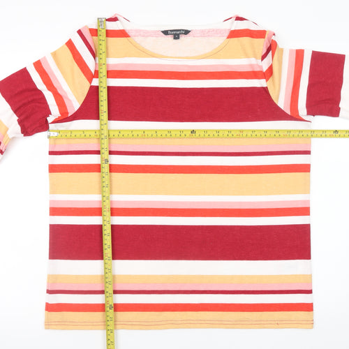 Bonmarché Womens Multicoloured Striped Long Sleeve T-Shirt Size 16