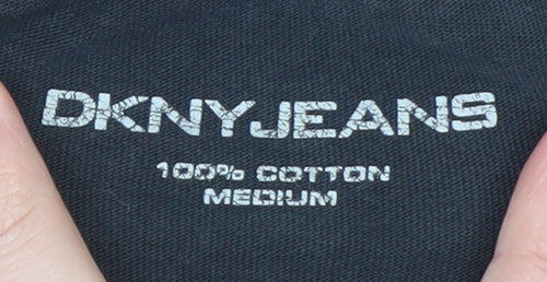 DKNY JEANS Men’s Red Long Sleeve Graphic Cotton T-Shirt Medium