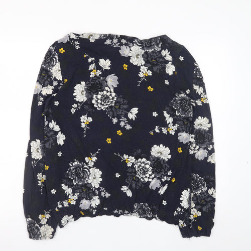 Dorothy Perkins Women Floral Blouse Navy Long Sleeve UK 16 Classic Style
