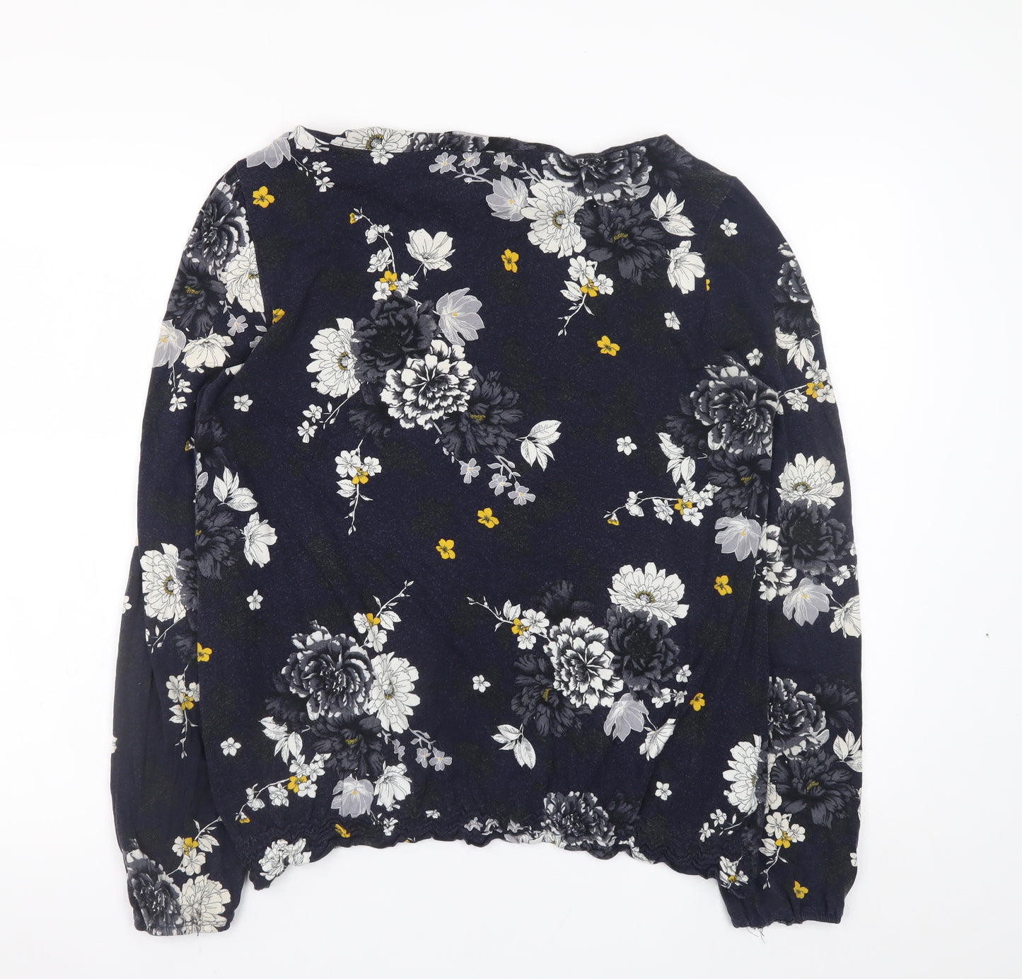 Dorothy Perkins Women Floral Blouse Navy Long Sleeve UK 16 Classic Style