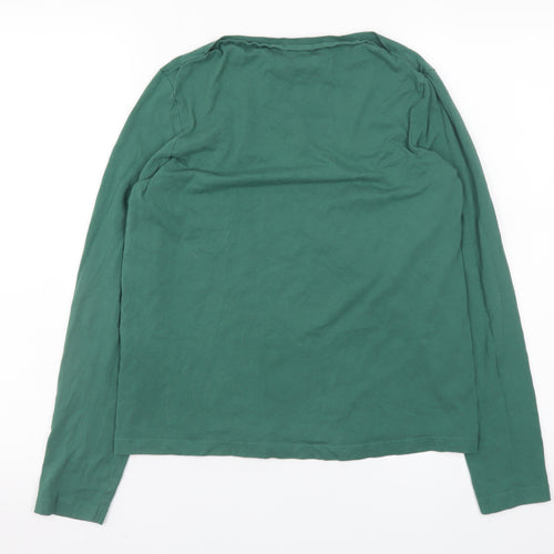 MNG Women's Green Long Sleeve Basic Cotton T-Shirt Size L