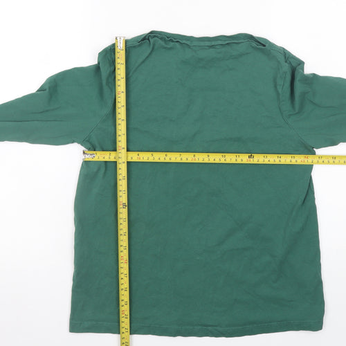MNG Women's Green Long Sleeve Basic Cotton T-Shirt Size L
