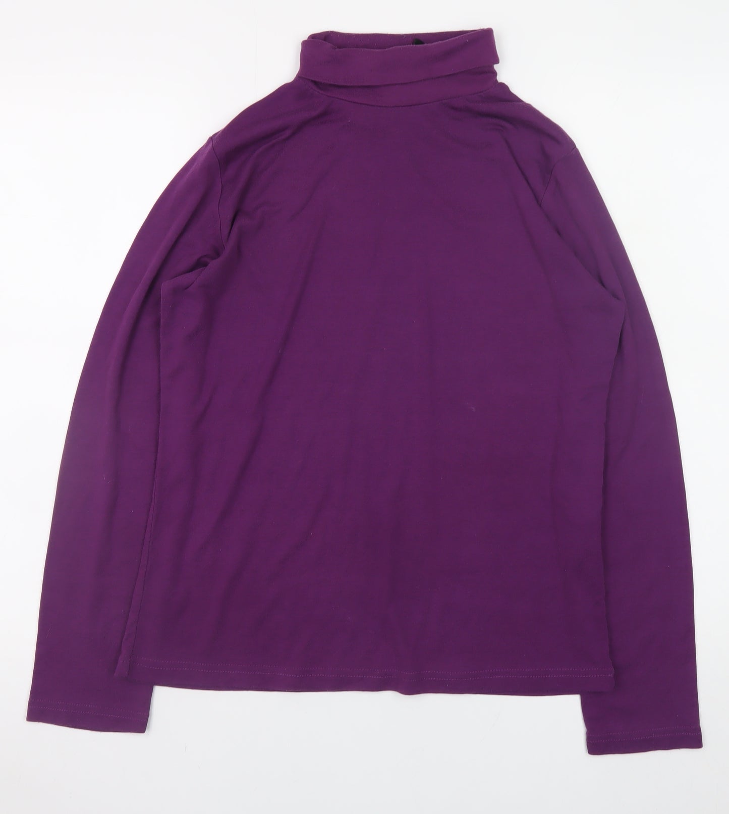 Originals Women Purple Long Sleeve Roll Neck Cotton Blend Top Size 16