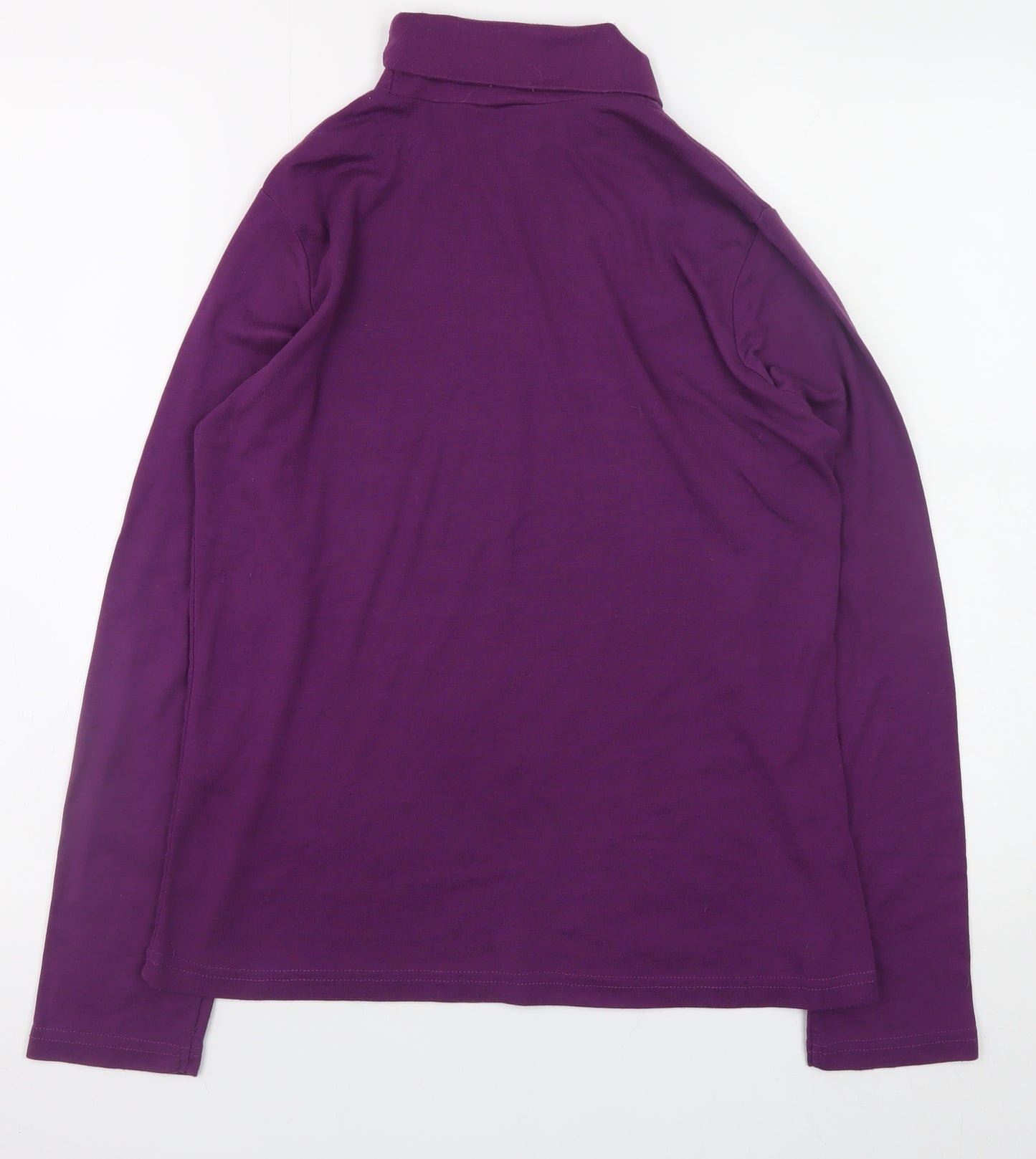 Originals Women Purple Long Sleeve Roll Neck Cotton Blend Top Size 16