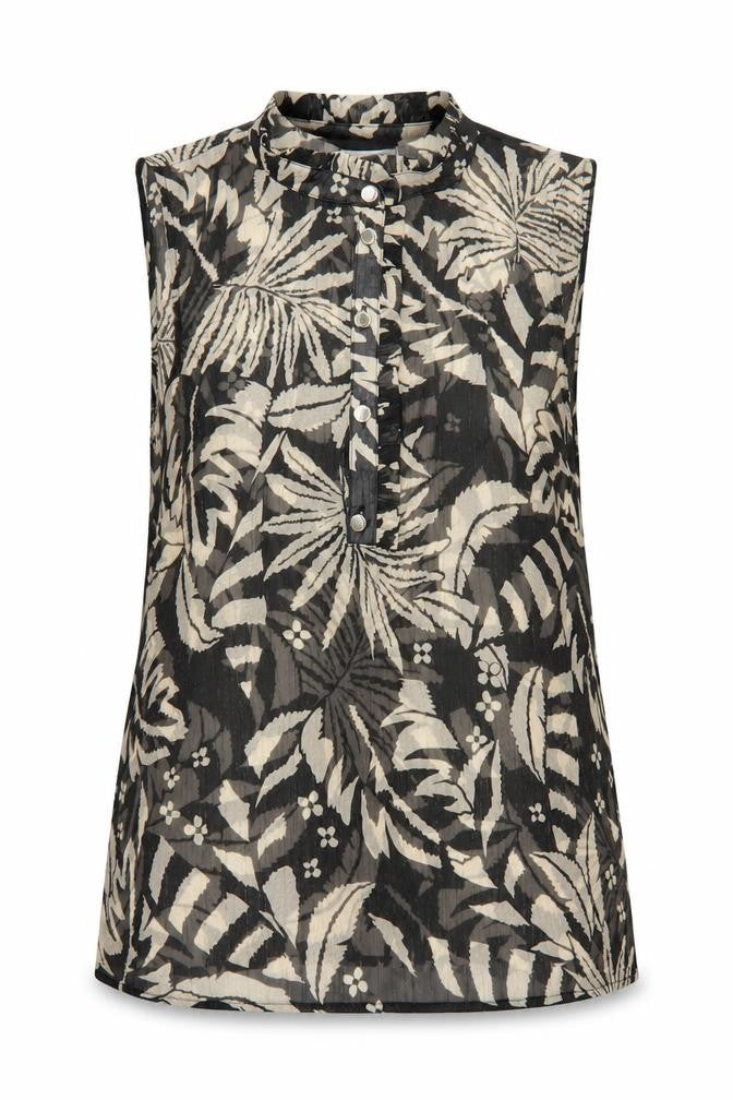 Morgan Women’s Black Floral Sleeveless Tunic Blouse Size 8