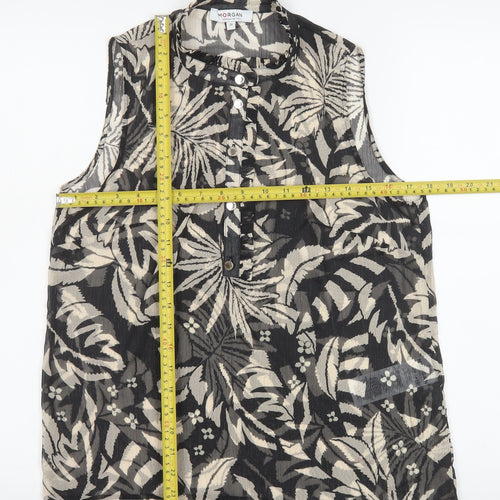 Morgan Women’s Black Floral Sleeveless Tunic Blouse Size 8
