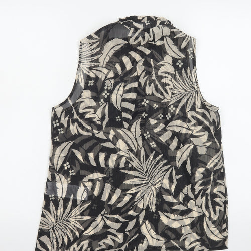 Morgan Women’s Black Floral Sleeveless Tunic Blouse Size 8